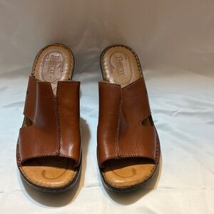 Born Tan Leather Women's Mules